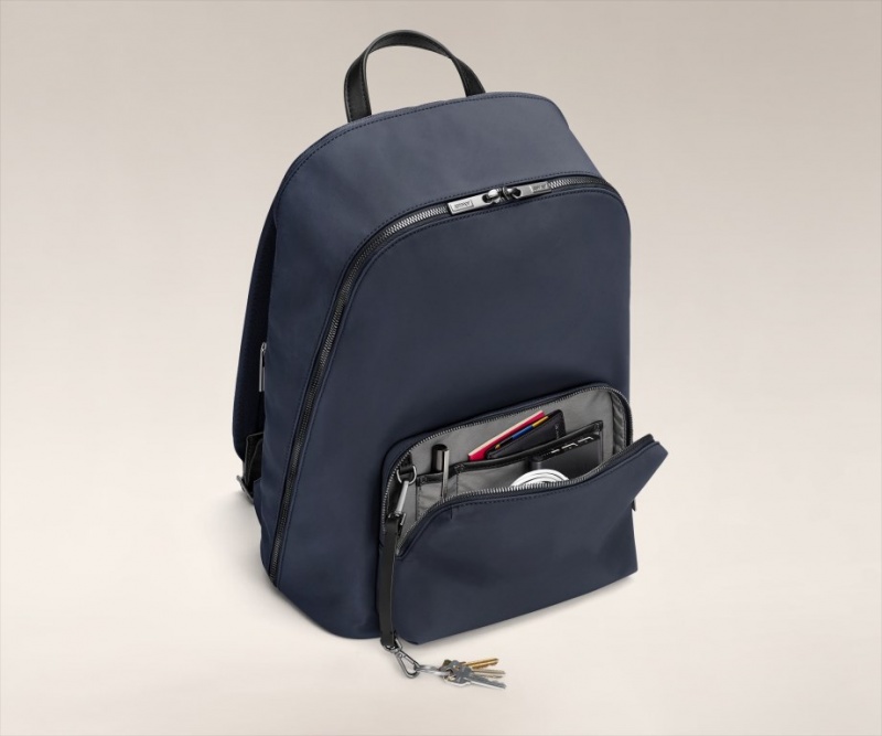 Away Front Pocket Rucksäcke Navy Blau | V2NM2DobBNV