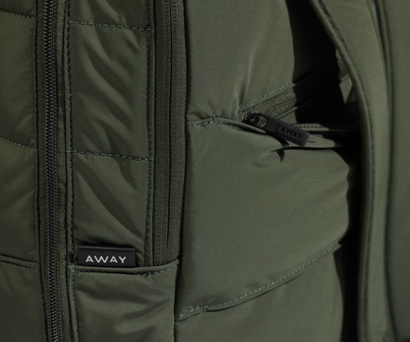 Away Gesteppt Everywhere Zip Rucksäcke Olivgrün Grün | yMsOkrT50qq