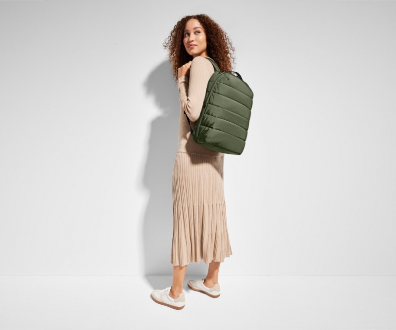 Away Gesteppt Everywhere Zip Rucksäcke Olivgrün Grün | yMsOkrT50qq