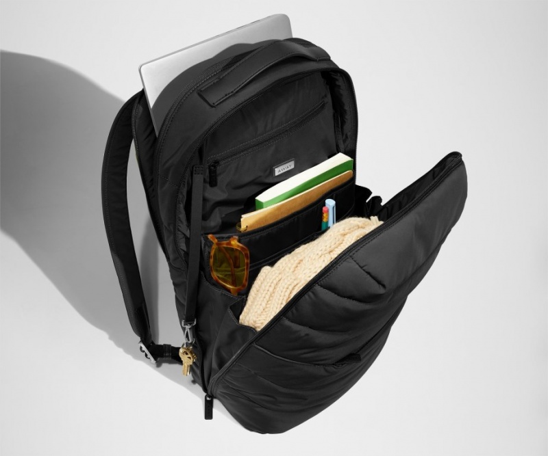 Away Gesteppt Everywhere Zip Rucksäcke Schwarz | WoML2uc5taJ